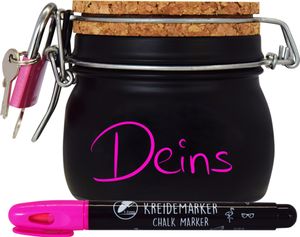 Spardose Geld Geschenk Ideen Neon Beschriftung pink Größe S 0.5 Liter