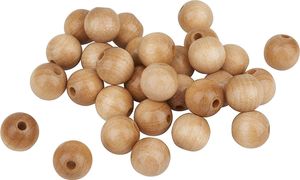 Meyco schweiß und speichelfeste Holzperlen 30 Stück in 12mm Natur