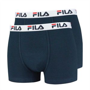 FILA Herren Boxer Shorts, 2er Pack - Baumwolle, einfarbig marineblau XL (X-Large)