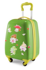 HAUPTSTADTKOFFER - For Kids - Kindergepäck, Kinderkoffer, Trolley für Kinder, Handgepäck mit Feen-Aufklebern, 24 Liter,Apfelgrün