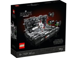 LEGO 75329 Star Wars Death Star Trench Run Diorama Set, baubares Modell für Erwachsene mit Luke Skywalkers X-Wing, Fanartikel, Deko, Geschenk