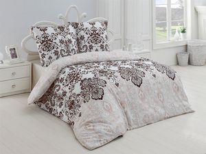 Bettwäsche Bettbezug 200x220 cm, Kopfkissenbezug 80x80 cm  3 teilig Bettgarnitur Bettwäsche - Set  Baumwolle Renforcé mit Reißverschluss