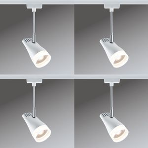 4er Set Paulmann URail LED Spot Drive 1x5,4W Weiß/Chrom 230V Metall/Kunststoff