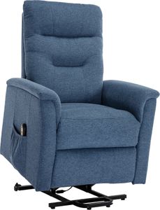 Elektrisch Massagesessel mit Aufstehhilfe und Liegefunktion Relaxsessel Fernsehsessel mit Relaxfuntion und Fernbedienung TV-Sessel Blau für Senioren