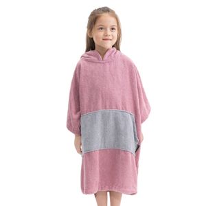 HOMELEVEL Kinder Badeponcho aus 100% Baumwolle - Poncho Handtuch für Strand Schwimmbad - Surfponcho mit Kapuze - Bademantel für Jungen und Mädchen