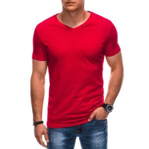 Herren-T-Shirt mit V-Ausschnitt EM-TSBS-0101 rot L