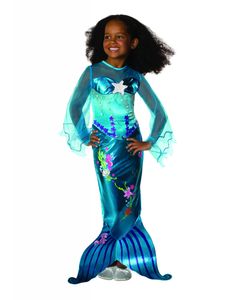 Meerjungfrau Kostüm Blue für Kinder, Größe:S (3-4 Jahre)
