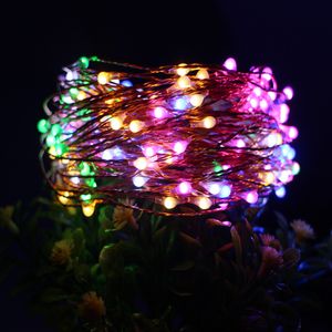 5m 50 LED Lichterkette Kupferdraht USB Wasserdicht für Weihnachten Hochzeit Party Deko, Bunt