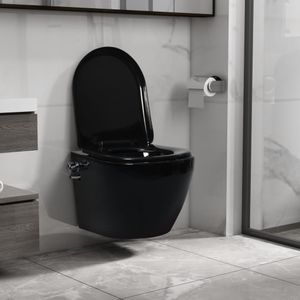 Wand-WC ohne Spülrand mit Bidet-Funktion Keramik Schwarz , Hänge-WCs Design 2024