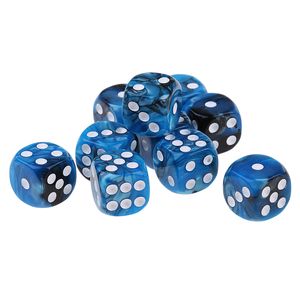Blau 25x Acryl Transparent Blanko D6 Sechsseitig Würfel für Brettspiel 