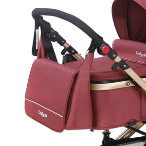 Daliya® Wickeltasche Mamabag Tasche Organizer für  Bambimo Kinderwagen oder Universal (Elegance Rot)