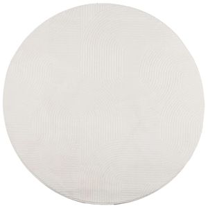 vidaXL Teppich IZA Kurzflor Skandinavischer Look Creme Ø 100 cm