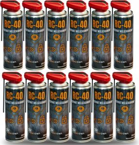 MRM CHEMICALS 12 x Multifunktionsspray RC-40 500 ml Sprühflasche Universalspray Schmiermittel Korrosionsschutz Rostlöser Wartungsspray für Fahrrad