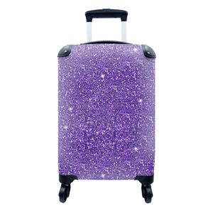 Kufr Příruční zavazadlo na kolečkách Malý cestovní kufr na 4 kolečkách Ametyst - Fialová - Střelec - Hvězdné znamení - Vzory - Velikost kabiny <