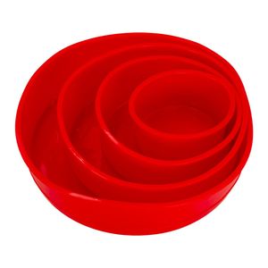 Intirilife 4-teiliges Set Silikon Kuchenbackformen in Rot - 10 cm, 16.3 cm, 19.8 cm, 25 cm - Backform Kuchenform Zum Backen von Torten Kuchen Schichttorten