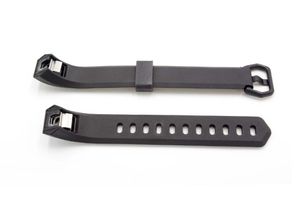 vhbw TPE Ersatz L Armband kompatibel mit Fitbit Alta HR Fitnessuhr, Smartwatch - 10,5cm + 11,5 cm schwarz