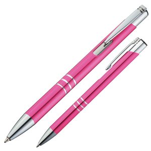 10 Kugelschreiber aus Metall / Farbe: pink