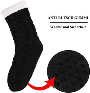 Kuschelsocken mit ABS Sohle, Schuhgröße 35-41, A0221 Schwarz Kuschelsocken mit ABS Sohle, Schuhgröße 35-41, A0221 Schwarz