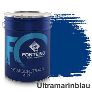 Metallschutzlack 3in1 Metallfarbe Grundierung Rostschutzfarbe Decklack – Ultramarinblau 2,5L