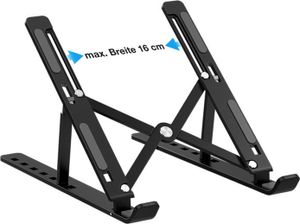 METALL Notebook Laptop Ständer Tablet Halter Halterung faltbar 7 Winkel neigbar max. Breite 18cm Farbe: Silber METALL Notebook Laptop Ständer Tablet Halter Halterung faltbar 7 Winkel neigbar max. Breite 18cm Farbe: Silber