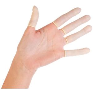 Latex-Fingerlinge puderfrei M 7cm weiß VE=100 Stück