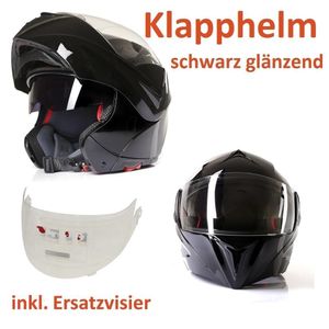 Kask CMX flip-up Spacer czarny błyszczący + wymienny wizjer w zestawie "M"