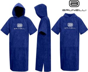 BRUNELLI Poncho Überzieher Bademantel Handtuch Schwimmen Kite Surfen blue 100% Baumwolle