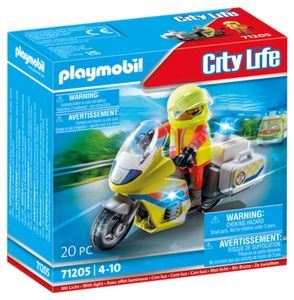PLAYMOBIL City Life 71205 Notarzt-Motorrad mit Blinklicht