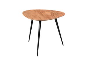 SIT Möbel Couchtisch dreieckig | Tischplatte Akazie | Beine Metall | B 40 x T 37 x H 37 cm | natur | 01053-18 | Serie THIS & THAT