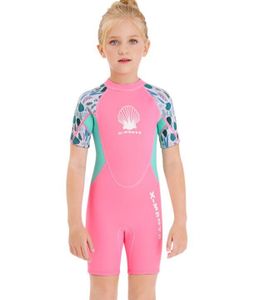 Mädchen Schwimmanzug Neoprenanzug UV Schutz UPF 50+ Kurzarm Badeanzug für Baby Kinder Bademode-L