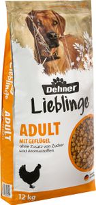 Dehner Hundefutter Knusper-Mix, Trockenfutter, für ausgewachsene Hunde, Geflügel, 12 kg