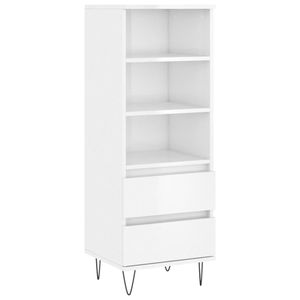 vidaXL Highboard High Gloss White 40x36x110 cm Dřevěný materiál