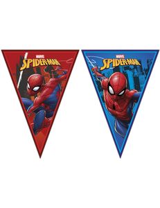 Spiderman-Girlande mit Wimpeln Partydeko blau-rot 2,3m x 25cm