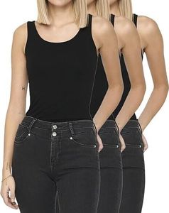 3er-Pack Only Tank Tops Damen Basic Longtops 061, Only TT Doppelpack 061 3xBlack-XL 3er-Pack Only Tank Tops Damen Basic Longtops 061, Only TT Doppelpack 061 3xBlack-XL