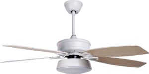 BELIANI Stropný ventilátor so svetlom biely syntetický materiál kov s 5 lopatkami diaľkové ovládanie minimalistický dizajn