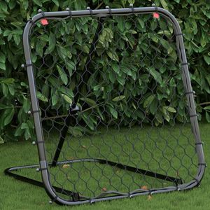 Ankonbej Fußball-Rebounder Verstellbar Schwarz 84x73x60-80 cm Stahl