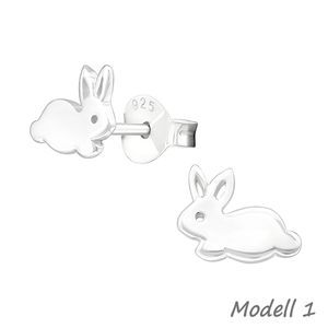 Ohrstecker Ostern: 925 Silber Ohrringe „Kaninchen / Hase / Osterhase“ Modell 1