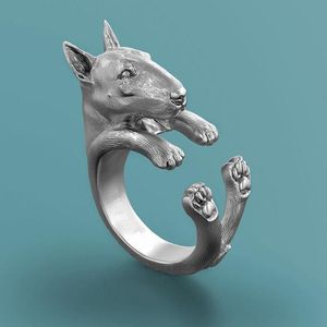 Retro-Bullterrier-Ring für Haustiere, verstellbare Größe