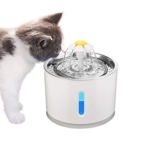 2.4L LED Automatischer Trinkbrunnen Trinknäpfe für Katzen Haustiere