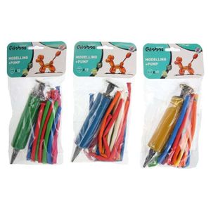 12 Modellierballons - inkl. Pumpe - 1 Set