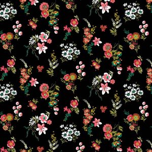 0,5m Baumwollstoff BeHappy Motiv Flowerpower Halbmeterware 150cm breit