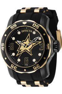 Invicta NHL - Dallas Stars 42325 Herren armbanduhr - Quarzuhrwerk - Edelstahl mit schwarzen zifferblat - 48mm