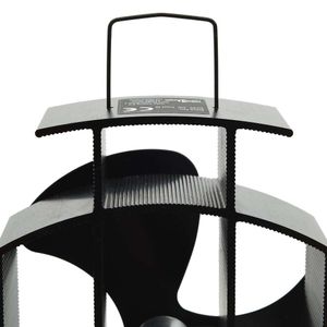 vidaXL Ventilátor na sporák s tepelným pohonem 3 lopatky černý
