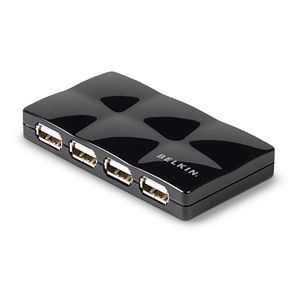 Belkin Mobiler Hi-Speed USB 2.0 7-Port Hub, 480 Mbit/s, Schwarz, USB