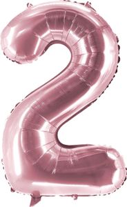 Folienballons Rosé 100cm Zahl 2