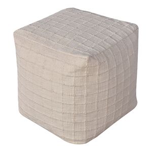 Guna Pouf handgewebt 40x40cm offwhite.