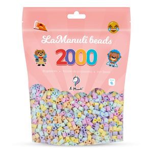 La Manuli 2000 Midi Bügelperlen Pastellfarben Ø 5 mm Perlen Steckperlen Beads