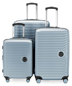 HAUPTSTADTKOFFER - Stredná - sada kufrov 3 Trolley Hard Shell, TSA, XXL rozšírenie, 4 kolieska (S, M a L), bazén modrá