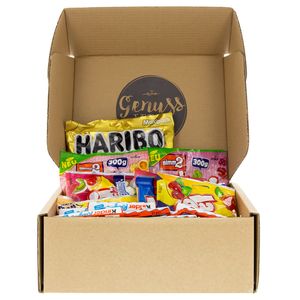 Genussleben Box mit nimm2 Lachgummi, kinder Riegel, Haribo Goldbären Süßigkeiten