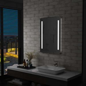 Maison Exclusive Kúpeľňové nástenné zrkadlo s LED svetlom a poličkou 60 x 80 cm